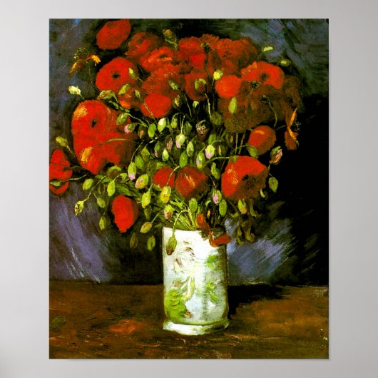 Vase met Red Poppies Van Gogh Fine Art Poster (Voorkant)