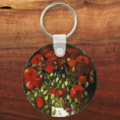 Vase met Red Poppies Van Gogh Fine Art Sleutelhanger (Voorkant)