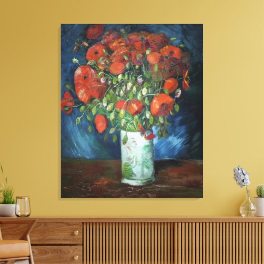 Vase met Red Poppies Vincent van Gogh Canvas Afdruk (Insitu (Woonkamer))