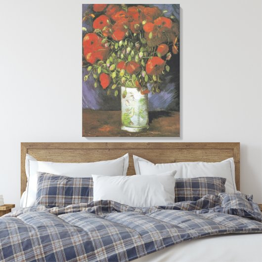 Vase met Red Poppies Vincent van Gogh Canvas Afdruk (Insitu (Slaapkamer))