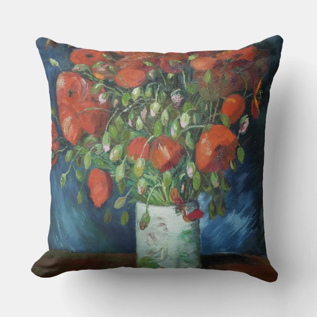 Vase met Red Poppies Vincent van Gogh Kussen (Voorkant)