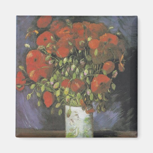 Vase met Red Poppies Vincent van Gogh Magneet (Voorkant)