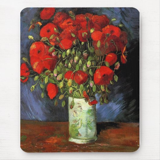 Vase met Red Poppies Vincent van Gogh Muismat (Voorkant)