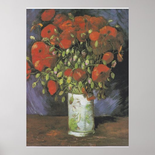 Vase met Red Poppies Vincent van Gogh Poster (Voorkant)