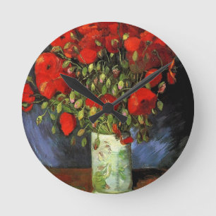 Vase met Red Poppies Vincent van Gogh Ronde Klok