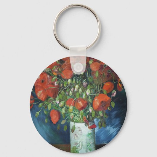 Vase met Red Poppies Vincent van Gogh Sleutelhanger (Voorkant)