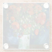 Vase met Red Poppies Vincent van Gogh Square Glazen Onderzetter (Achterkant)