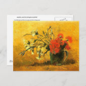 Vase met rode en witte anjers Van Gogh Fine Art Briefkaart (Voorkant / Achterkant)