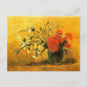 Vase met rode en witte anjers Van Gogh Fine Art Briefkaart