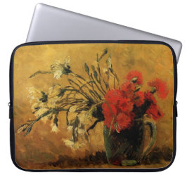 Vase met rode en witte anjers, Van Gogh Laptop Sleeve