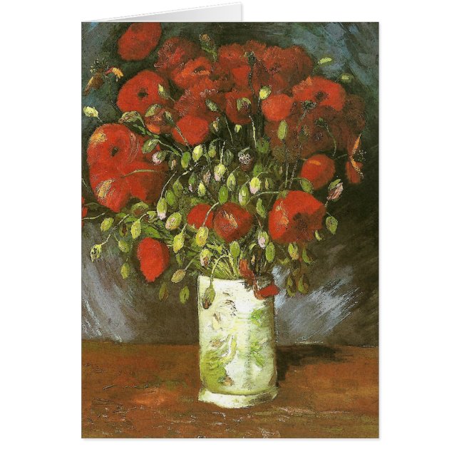 Vase met rode papavers (F279) Van Gogh Fine Art (Voorkant)