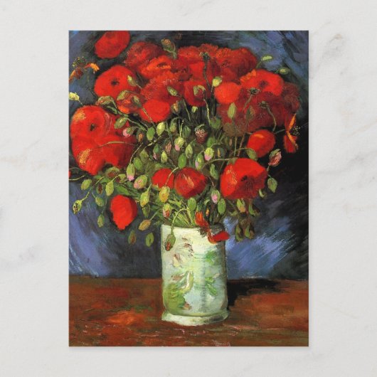 Vase met Rode Poppies door Vincent Van Gogh Briefkaart (Voorkant)