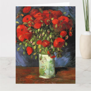 Vase met Rode Poppies door Vincent Van Gogh Kaart