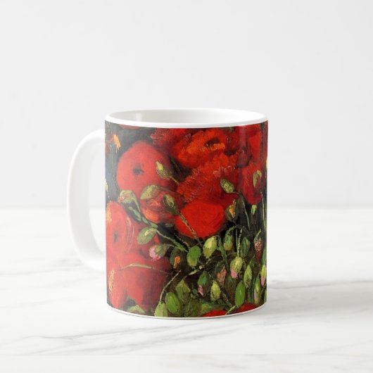 Vase met Rode Poppies door Vincent Van Gogh Koffiemok (Voorkant links)