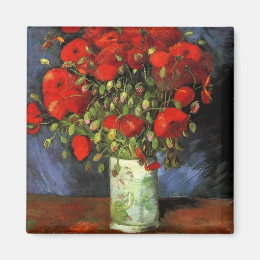 Vase met Rode Poppies door Vincent Van Gogh Magneet (Voorkant)