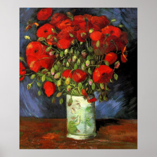 Vase met Rode Poppies door Vincent Van Gogh Poster