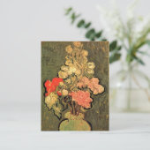Vase met Roos Mallows door Vincent van Gogh Briefkaart (Staand voorkant)