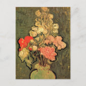 Vase met Roos Mallows door Vincent van Gogh Briefkaart (Voorkant)