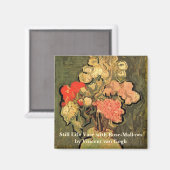 Vase met Roos Mallows door Vincent van Gogh Magneet (Voorkant / Achterkant)