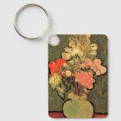 Vase met Roos Mallows door Vincent van Gogh Sleutelhanger (Voorkant)