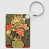 Vase met Roos Mallows door Vincent van Gogh Sleutelhanger (Achterkant)