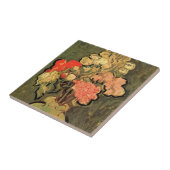 Vase met Roos Mallows door Vincent van Gogh Tegeltje (Zijkant)