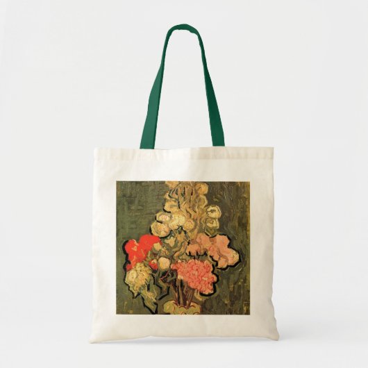 Vase met Roos Mallows door Vincent van Gogh Tote Bag (Voorkant)