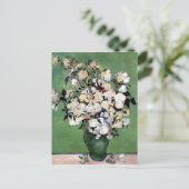 Vase met roze rozen (F682) Van Gogh Fine Art Briefkaart (Staand voorkant)