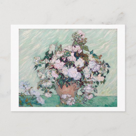 Vase met roze rozen, Van Gogh Briefkaart (Voorkant)