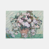 Vase met roze rozen, Van Gogh Fleece Deken (Voorkant (Horizontaal))