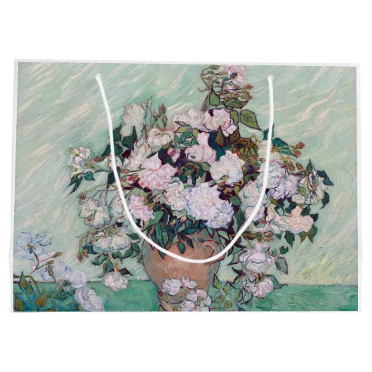 Vase met roze rozen, Van Gogh Groot Cadeauzakje (Achterkant)