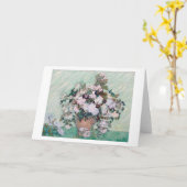 Vase met roze rozen, Van Gogh Kaart (Gele Bloem)
