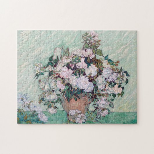 Vase met roze rozen, Van Gogh Legpuzzel (Horizontaal)