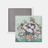Vase met roze rozen, Van Gogh Magneet (Voorkant / Achterkant)