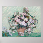 Vase met roze rozen, Van Gogh Poster (Voorkant)
