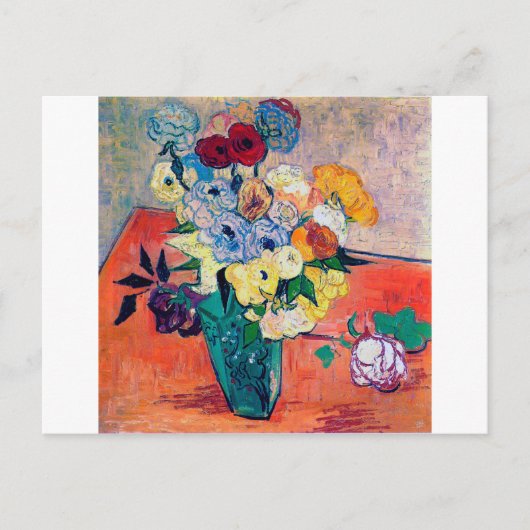 Vase met Rozen en annemonen, Van Gogh Briefkaart (Voorkant)