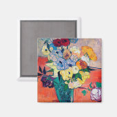Vase met Rozen en annemonen, Van Gogh Magneet (Voorkant / Achterkant)