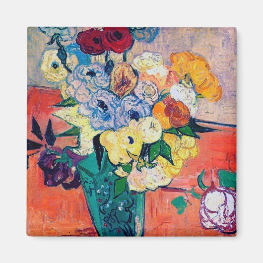 Vase met Rozen en annemonen, Van Gogh Magneet (Voorkant)