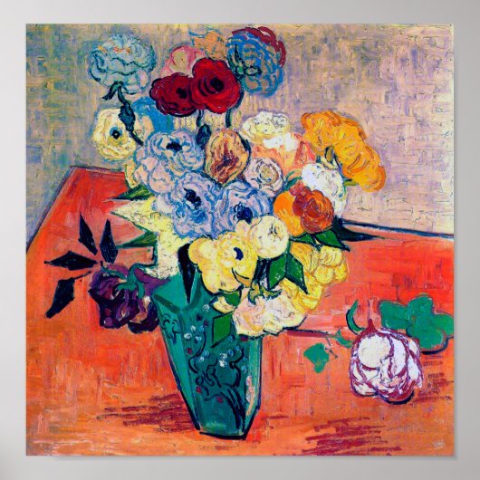 Vase met Rozen en annemonen, Van Gogh Poster (Voorkant)