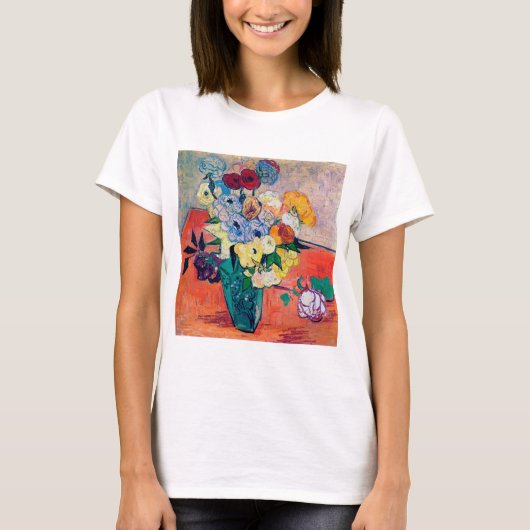 Vase met Rozen en annemonen, Van Gogh T-shirt (Voorkant)