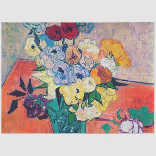 Vase met Rozen en annemonen, Van Gogh Tissuepapier (Voorkant)