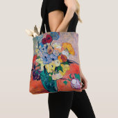 Vase met Rozen en annemonen, Van Gogh Tote Bag (Dichtbij)