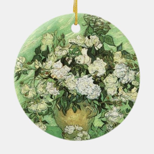 Vase met Rozen van Van Gogh Keramisch Ornament (Achterkant)