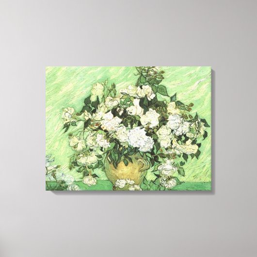 Vase met Rozen van Van Gogh Wrapped Canvas Afdruk (Voorkant)