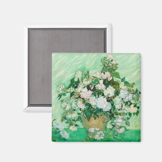 Vase met Rozen van Vincent Van Gogh Magneet (Voorkant / Achterkant)