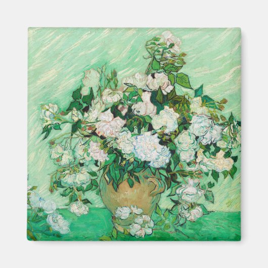 Vase met Rozen van Vincent Van Gogh Magneet (Voorkant)