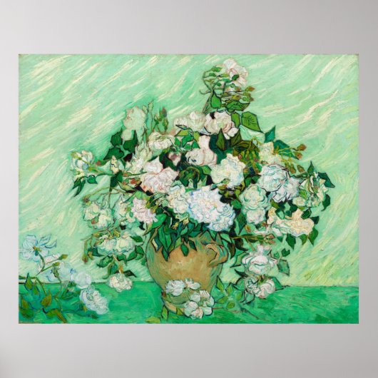Vase met Rozen van Vincent Van Gogh Poster (Voorkant)