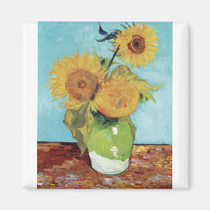 Vase met Three Sunglowers 1888 door Vincent van Go Magneet