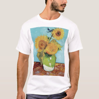 Vase met Three Sunglowers 1888 door Vincent van Go T-shirt