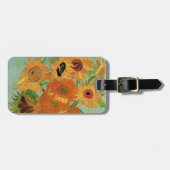 Vase met twaalf zonnebloemen door Vincent van Gogh Bagagelabel (Voorkant horizontaal)